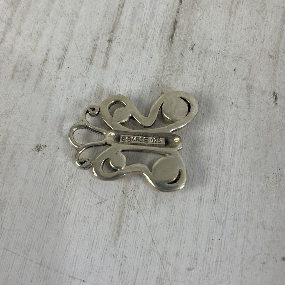 Barse 925 Sterling Silver Butterfly Pendant Charm - 4 Inlay Multicolored - Picture 4 of 5